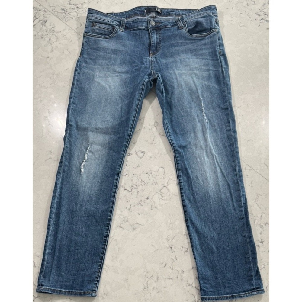 KUT from the Kloth Catherine Boyfriend Jeans Womens 14 Blue Medium Wash Stretch